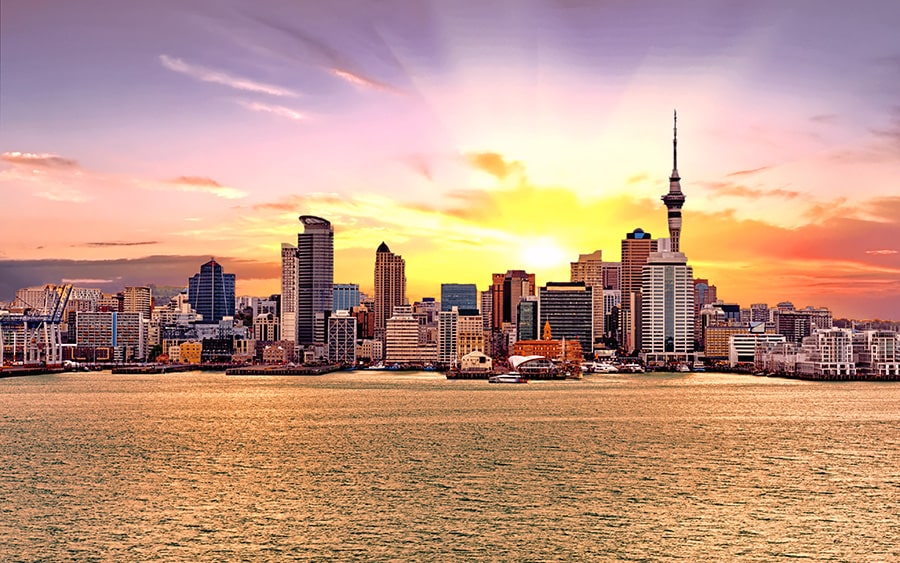 Auckland skyline at dawn