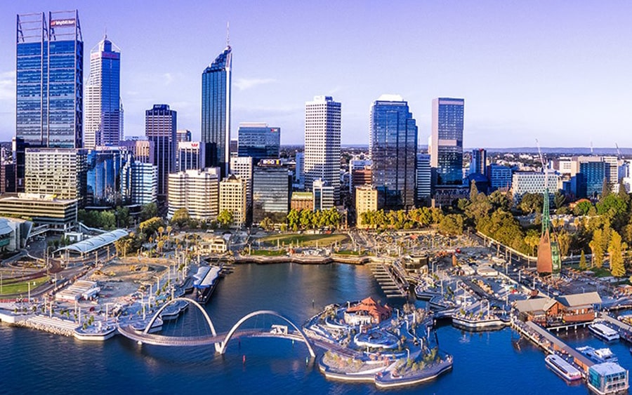Skyline of the city of Perth, WA