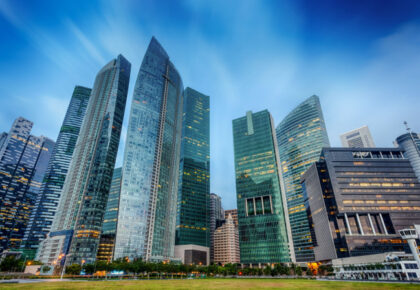 Singapore Marina Bay Financial Centre skyline