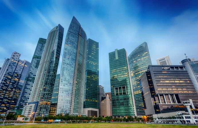 Singapore Marina Bay Financial Centre skyline